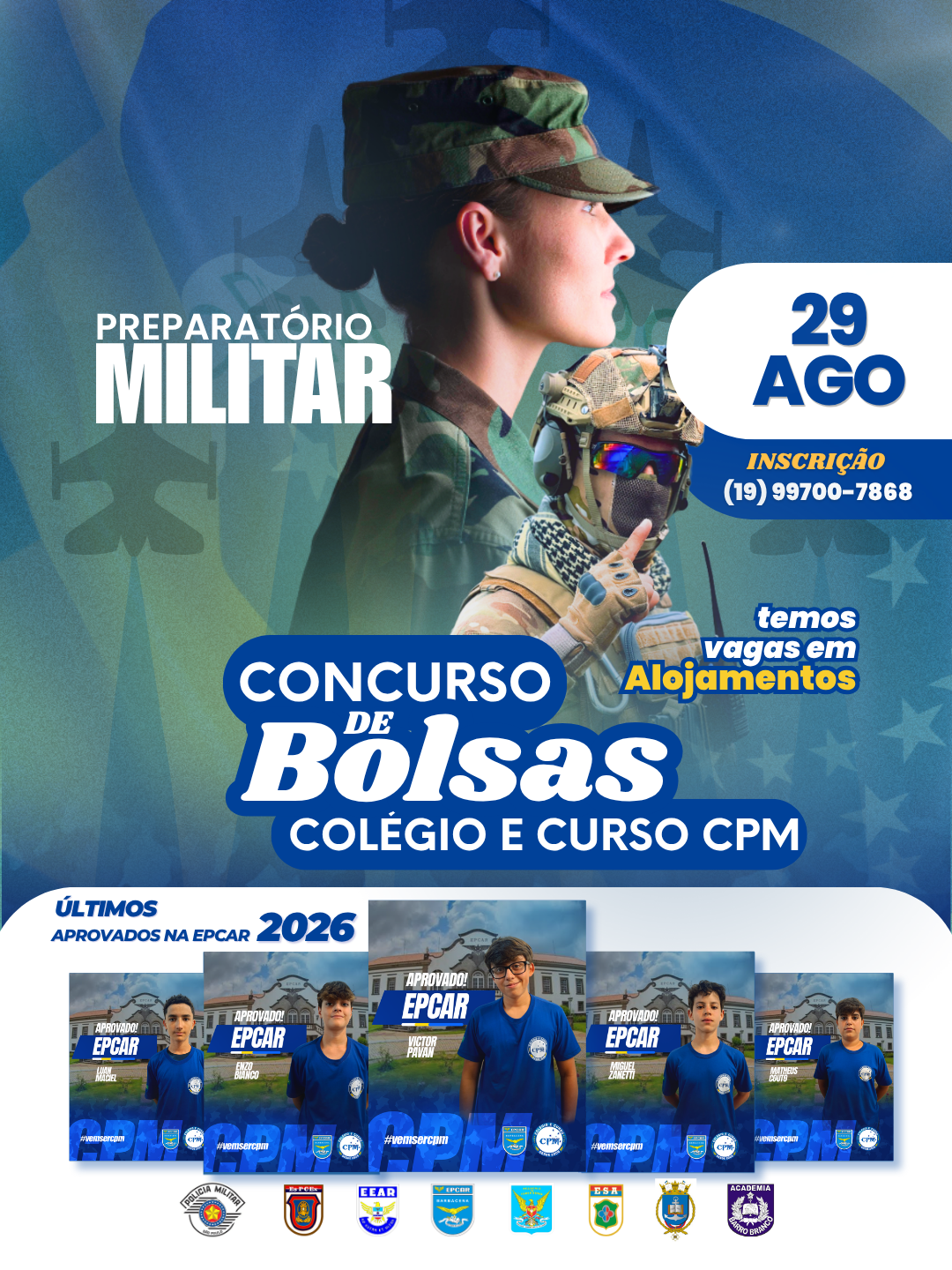 Colégio e Curso CPM abre Concurso de Bolsas para o Preparatório Militar